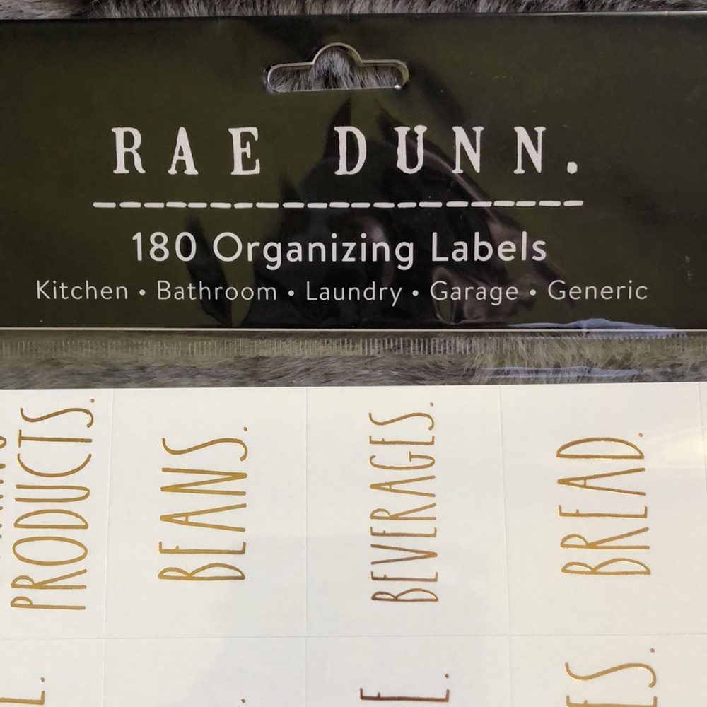 NWT Rae Dunn 180 Gold Lettering Organizing Labels - Picture 2 of 3